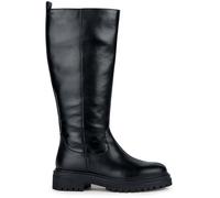Geox D IRIDEA Knee High Boot, Black, 39 EU