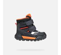 Winterboots GEOX "B TREKKYUP BOY B ABX", Kinder, Gr. 27, blau (navy, orange), Lederimitat, Textil, sportlich, Schuhe, Winterstiefel mit Warmfutter, Größenschablone zum Download (74775160-27) navy, ora