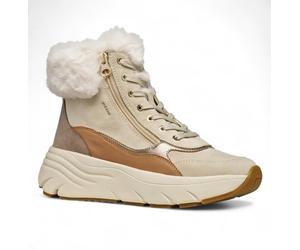 Geox Winterschuhe Diamanta B (Leder, mit seitlichen Reissverschluss) taupebraun/beige Damen, Größe Euro (US) 39 (9)