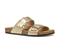 Geox Damen D BRIONIA R I Flat Sandal, Lt Gold, 37 EU