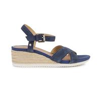 Geox D Ischia Corda C Wedge Sandal, Navy, 41 EU