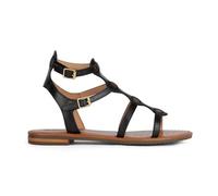 Geox D Sozy S B Flat Sandal, Black, 40 EU