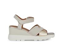 Geox D SPHERICA EC6 C Wedge Sandal, LT Sand/LT Gold, 38 EU