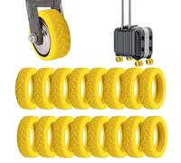Gepäck-Rollenschutz, 8 Stück Gepäck Kofferrollen Abdeckung Silikon Koffer Rollen Schutzhülle Silikon Gepäckradabdeckungen Leiser Koffer Universal Rollenschutz Schutzhülle Koffer (Yellow-16pcs)
