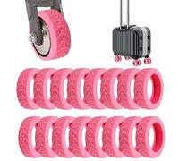 Gepäck-Rollenschutz, 8 Stück Gepäck Kofferrollen Abdeckung Silikon Koffer Rollen Schutzhülle Silikon Gepäckradabdeckungen Leiser Koffer Universal Rollenschutz Schutzhülle Koffer (Pink-16pcs)