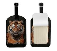 Gepäckanhänger aus Leder für Koffer, verstellbare Kofferanhänger mit Tiger und Pfoten, Reisetaschen-Gepäcketiketten mit vollständiger Privatsphäre, für Männer und Frauen, Kreuzfahrt, Flughafen