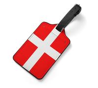 Gepäckanhänger aus PU-Leder für Koffer - Dänemark, dänische Flagge, Taschenanhänger mit Namensausweis, Kofferanhänger für Damen und Herren, Reiseutensilien, bunte Gepäckkennzeichnungen für Rucksack
