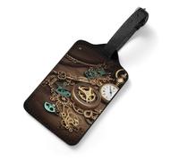 Gepäckanhänger aus PU-Leder für Koffer - Steampunk-Uhren, Schlüssel und Ketten, Taschenanhänger mit Namensausweis, Kofferanhänger für Damen und Herren, Reiseutensilien, bunte Gepäckkennzeichnungen für