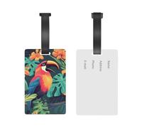 Gepäckanhänger aus PVC, Einheitsgröße, Gepäckanhänger für Koffer, tropischer Vogel, Aloha, Gepäckanhänger mit abnehmbarer Handschlaufe, PVC-Namensschild, Kofferetiketten, Kofferanhänger für