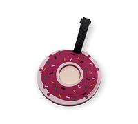 Gepäckanhänger aus Silikon und PVC, Kofferanhänger für lustige Reisegepäcke, Luggage ID Tag (rosa Donut)
