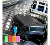 Gepäckanhänger für Koffer, flexibles Reise-Namens-Identifikations-Etiketten-Set mit Seil für Taschen, Gepäck, Rucksack, Reise-Must-Haves für Kreuzfahrtflugzeug, Gepäckzubehör, mehrfarbig, 4 Stück