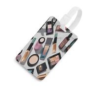 Gepäckanhänger mit Kosmetik- und Make-up-Thema, Gepäckanhänger für Koffer, personalisierbar, mit Informationskarte, langlebige Taschenanhänger, Retro-Reisestempel, Gepäckanhänger für Damen und Herren