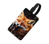 Gepäckanhänger mit lustigem Fuchs-Motiv, aus TPU, für Reisen, Flugzeug, mit Umhängeband, Namensausweis, Identifikationskarte für Koffer, Rucksack, Werkzeugkasten