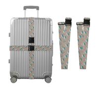 Gepäckgurte mit LKW-Muster, 2 Stück, Gepäckgurte für Koffer, Reisegurte, Gürtel, Zubehör, Gepäckverbinder, verstellbar, strapazierfähig, Grün