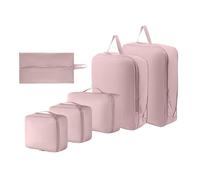 Gepäckverpackungs-Organisatoren - 6-teilige Reisetaschen | Leichte Kompressionstaschen | Kleidung Schuhe Reiseunterwäsche Organizer für Männer Frauen, Rosa, Beziehen Sie sich auf die Beschreibung
