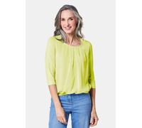 Kurzarmbluse GOLDNER "Chiffon-Shirt mit 3/4-Arm, Rundhals", Damen, Gr. 54, grün (hellgrün), Obermaterial: 95% Viskose CV. 5% Elasthan EL., Casual, Sonstiges, Blusen, keine/nicht relevant (51477244-54)