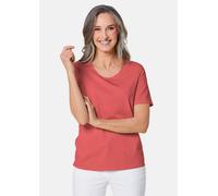 Langarm-Poloshirt GOLDNER "Kurzgröße Gepflegtes Shirt in formstabiler Ware", Damen, Gr. 21, orange (koralle), Obermaterial: 82% Polyester PES. 18% Elasthan EL., normal, Sonstiges, Shirts, Ohne (792764