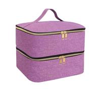 Gepolsterte Nagellack-Organizer, Tasche, doppellagig, Aufbewahrung für Flaschen, Lampe, Set, professionelle tragbare Tragetasche, große Kapazität, Nagellack-Aufbewahrungstasche, violett, Einheitsgröße