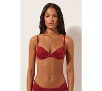 Gepolstertes Push-up-bikini-top Shiny Satin Rot 2