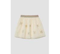 Gepunkteter Mesh-Rock mit Glitzerbund und Pailletten 92 Beige 2173295.0406.92