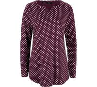 Gepunktetes Baumwoll-Langarmshirt mit Seitenschlitzen 52/54 (XXL)