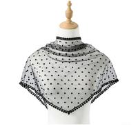 Gepunktetes Dreieckstuch für Frauen, atmungsaktives Polyester, modisches Kopftuch und Schal, Halstuch, alle Jahreszeiten, Zubehör, Schwarz / Weiß, 67 x 50 cm (1# Schwarz)