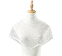 Gepunktetes Dreieckstuch für Frauen, atmungsaktives Polyester, modisches Kopftuch und Schal, Halstuch, alle Jahreszeiten, Schwarz-Weiß, 67 x 50 cm (2#Weiß)