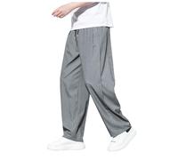 Gerade Hosen Herren Locker Relaxed-Fit Stoffhose Lang Hosen mit Tasche Lässig Gerades Bein Anzughose Einfarbig Business Büro Chinohose Vintage Arbeithose Sommerhose Atmungsaktiv Straight Leg Cargohose
