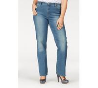 Gerade Jeans ARIZONA "Curve-Collection", Damen, Gr. 46, N-Gr, blau (blau used), Jeans, Obermaterial: 99% Baumwolle, 1% Elasthan, Basic, normal lang, Jeans, hohe Leibhöhe, rinsed Waschung, cleaner Look