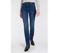 Gerade Jeans ARIZONA "Ultra-Stretch", Damen, Gr. 24, K + L Gr, blau (dunkelblau use), Denim/Jeans, Obermaterial: 74% Baumwolle, 24% Polyester, 2% Elasthan, unifarben, Basic, gerade lang, Jeans, Used-L