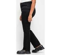 Bequeme Jeans SHEEGO, Damen, Gr. 29, Kurzgrößen, schwarz (schwarz denim), 66% Baumwolle, 23% Polyester, 10% Viskose, 1% Elasthan, unifarben, lang, Jeans (44388846-29) schwarz denim