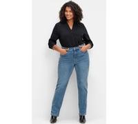 Bequeme Jeans SHEEGO, Damen, Gr. 46, Normalgrößen, blau (blau denim), 96% Baumwolle, 4% Elasthan, unifarben, lang, Jeans (85473310-46) blau denim