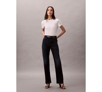 Gerade Jeans CALVIN KLEIN JEANS "HIGH RISE STRAIGHT OXBOW", Damen, Gr. 30, Länge 32, oxbow, Denim/Jeans, Obermaterial: 99% Baumwolle, 1% Elasthan, unifarben, regular fit lang, Jeans, Regular fit (8425
