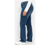 Bequeme Jeans SHEEGO, Damen, Gr. 42, Normalgrößen, blau (dunkelblau denim), 96% Baumwolle, 4% Elasthan, unifarben, lang, Jeans (77314603-42) dunkelblau denim