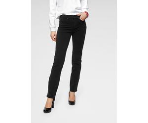 Gerade Jeans LEVI'S "314 Shaping Straight", Damen, Gr. 28, Länge 34, schwarz (schwarz, used), Denim/Jeans, Obermaterial: 78% Baumwolle, 21% Polyester, 1% Elasthan, unifarben, gerade lang, Jeans, mit S