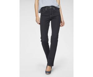 Gerade Jeans LEVI'S "314 Shaping Straight", Damen, Gr. 29, Länge 34, blau (rinsed), Denim/Jeans, Obermaterial: 80% Baumwolle, 19% Polyester, 1% Elasthan, Abriebeffekte, gerade lang, Jeans, mit Stretch