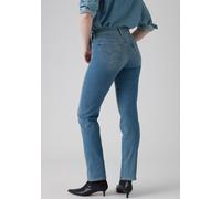 Gerade Jeans LEVI'S "314 Shaping Straight", Damen, Gr. 31, Länge 30, blau (eternal indigo mid), Denim/Jeans, Obermaterial: 80% Baumwolle, 19% Polyester, 1% Elasthan, gerade lang, Jeans, mit Stretch, T