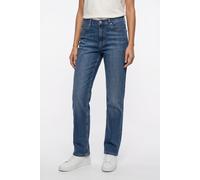 Gerade Jeans MARC O'POLO DENIM, Damen, Gr. 27, Länge 32, blau (dunkelblau), Denim/Jeans, Obermaterial: 94% Baumwolle, 4% Elastomultiester, 2% Elasthan, straight fit lang, Jeans, Model Olina straight a
