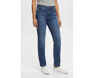 Gerade Jeans MARC O'POLO DENIM, Damen, Gr. 31, Länge 30, blau (dunkelblau), Denim/Jeans, Obermaterial: 94% Baumwolle, 4% Elastomultiester, 2% Elasthan, straight fit lang, Jeans, Model Olina straight a