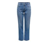 Gerade Jeans ONLY "ONLLUMI MW MOM STRAIGHT DNM PIM920 NOOS", Damen, Gr. S (36), Länge 30, blau (medium blau denim), Denim/Jeans, Obermaterial: 100% Baumwolle, unifarben, Jeans Gerade Jeans (85235162-S