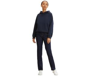 Gerade Jeans TOM TAILOR "Alexa Straight", Damen, Gr. 28, Länge 32, blau (rinsed blau denim), Denim/Jeans, Obermaterial: 69% Baumwolle, 20% Polyester, 9% Viskose, 2% sonstige Fasern, unifarben, bequem