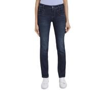 Gerade Jeans TOM TAILOR "Alexa Straight", Damen, Gr. 30, Länge 34, blau (schwarz stone washed), Denim/Jeans, Obermaterial: 69% Baumwolle, 20% Polyester, 9% Viskose, 2% Elasthan, bequem lang, Jeans, mi