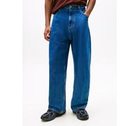 Gerade Jeans TOMMY JEANS "Theo Baggy Jeans", Herren, Gr. 32, Länge 34, blau (denim medium), Denim/Jeans, Obermaterial: 99% Baumwolle, 1% Elasthan, unifarben, straight fit lang, Jeans, Straight fit (52