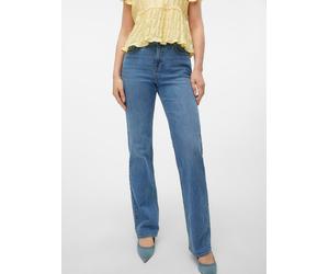 Gerade Jeans VERO MODA "VMTESSA HR STRAIGHT JEANS LI3114 GA NOOS", Damen, Gr. 31, Länge 30, blau (medium blau denim), Denim/Jeans, Obermaterial: 99% Baumwolle, 1% Elasthan, unifarben, Jeans (99287909-