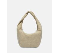 Geräumige Beuteltasche aus Canvas beige