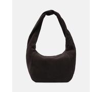 Geräumige Beuteltasche aus weichem Veloursleder braun