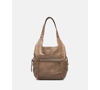 Geräumige Beuteltasche aus weichem Yakleder beige