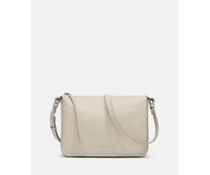 Geräumige Crossbody-Bag aus weichem Schafsleder beige