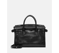 Geräumige Handtasche aus glänzendem Leder schwarz