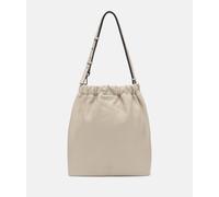Geräumige Hobo-Bag aus natürlich genarbtem Leder beige